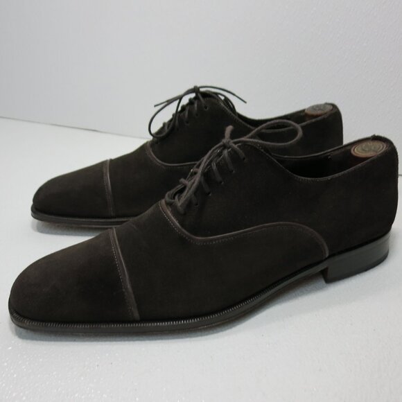 Magnanni Cap Toe Suede Leather Oxfords Men's Footwear Shoes Derby Morocco Sz 10 - Picture 1 of 7
